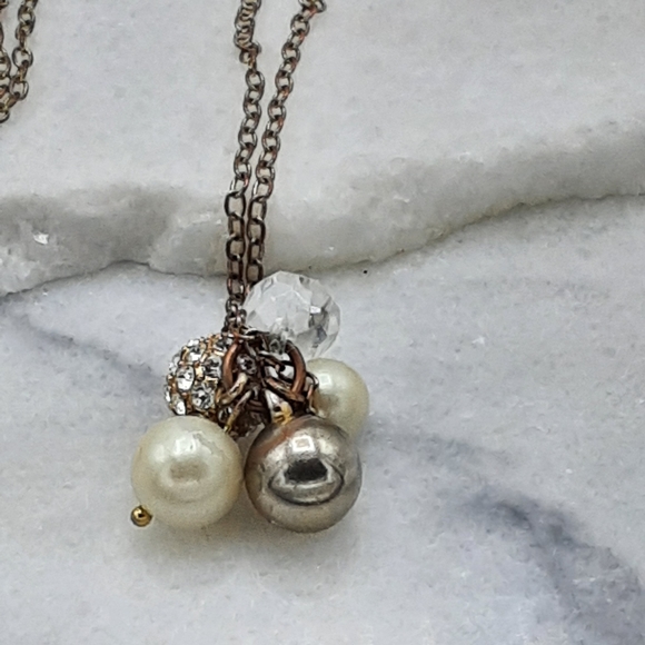 J. Crew Long Cluster Pearl Charm Necklace - Picture 9 of 9